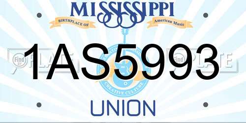 1AS5993 Mississippi License Plate
