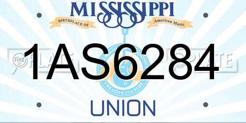 1AS6284 Mississippi License Plate
