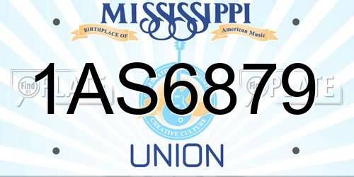 1AS6879 Mississippi License Plate