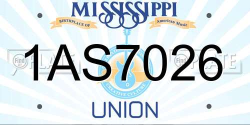 1AS7026 Mississippi License Plate