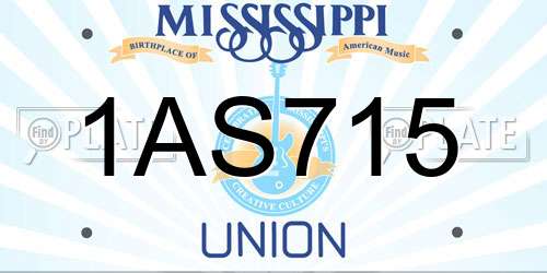1AS715 Mississippi License Plate