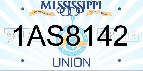 1AS8142 Mississippi License Plate