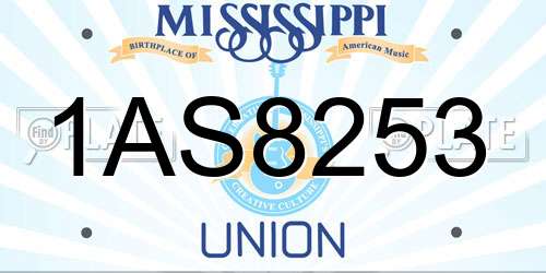 1AS8253 Mississippi License Plate