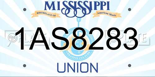 1AS8283 Mississippi License Plate