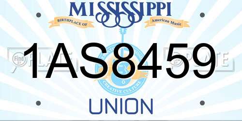 1AS8459 Mississippi License Plate