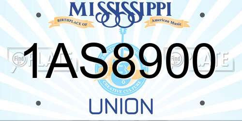 1AS8900 Mississippi License Plate