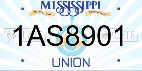 1AS8901 Mississippi License Plate