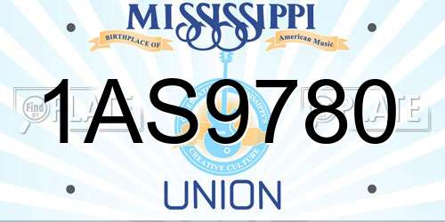 1AS9780 Mississippi License Plate