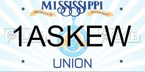 1ASKEW Mississippi License Plate