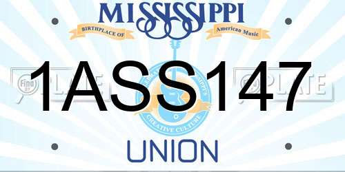 1ASS147 Mississippi License Plate