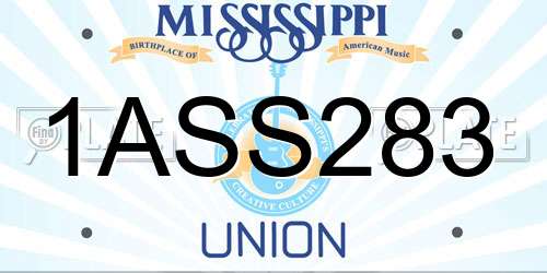 1ASS283 Mississippi License Plate