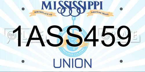 1ASS459 Mississippi License Plate