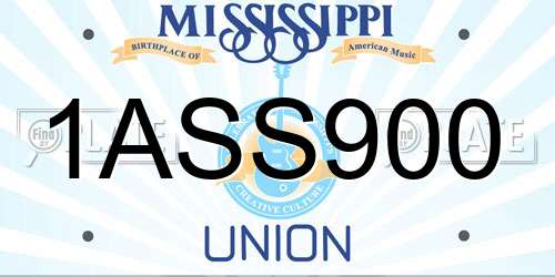 1ASS900 Mississippi License Plate