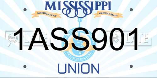 1ASS901 Mississippi License Plate