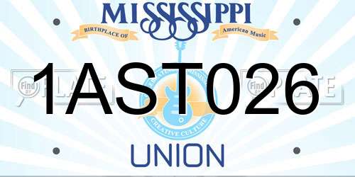 1AST026 Mississippi License Plate