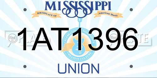 1AT1396 Mississippi License Plate