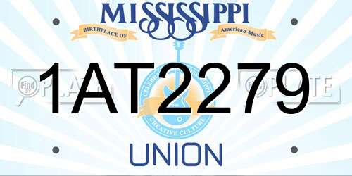 1AT2279 Mississippi License Plate