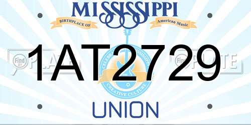 1AT2729 Mississippi License Plate