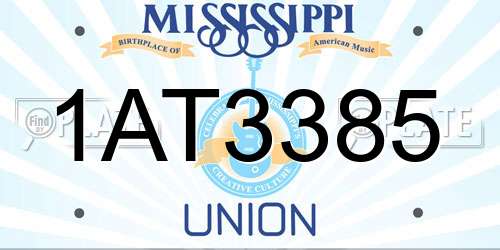 1AT3385 Mississippi License Plate