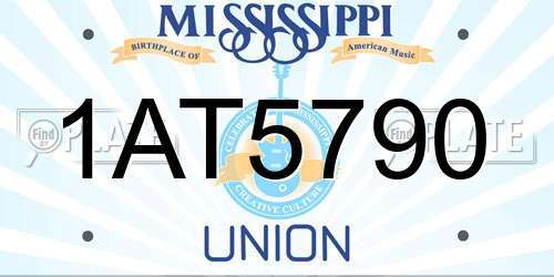 1AT5790 Mississippi License Plate