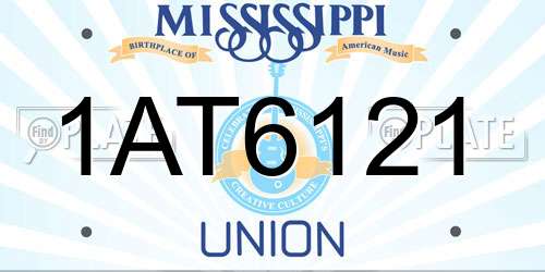 1AT6121 Mississippi License Plate