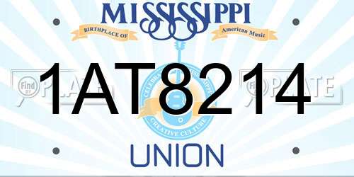 1AT8214 Mississippi License Plate