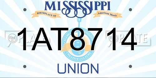 1AT8714 Mississippi License Plate
