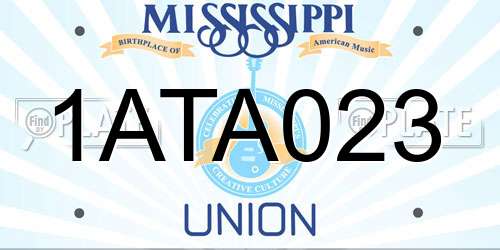 1ATA023 Mississippi License Plate