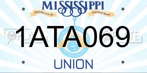 1ATA069 Mississippi License Plate