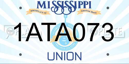 1ATA073 Mississippi License Plate
