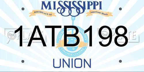 1ATB198 Mississippi License Plate