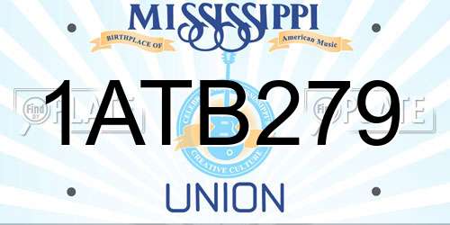 1ATB279 Mississippi License Plate