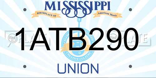 1ATB290 Mississippi License Plate