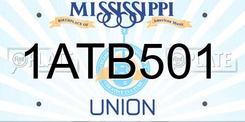 1ATB501 Mississippi License Plate