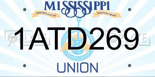 1ATD269 Mississippi License Plate