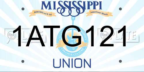 1ATG121 Mississippi License Plate