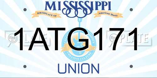 1ATG171 Mississippi License Plate