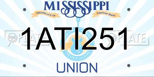 1ATI251 Mississippi License Plate