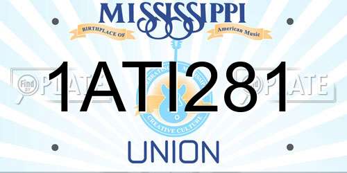 1ATI281 Mississippi License Plate
