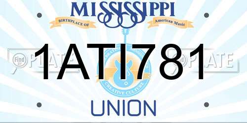 1ATI781 Mississippi License Plate