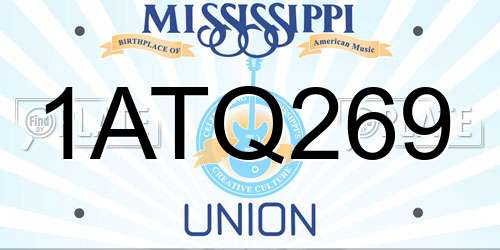 1ATQ269 Mississippi License Plate