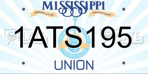 1ATS195 Mississippi License Plate
