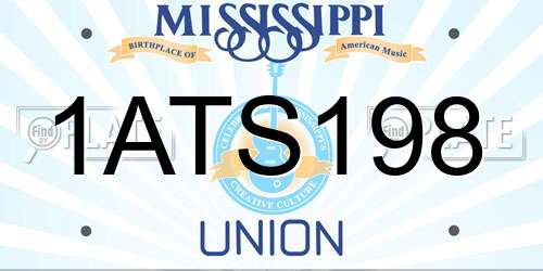 1ATS198 Mississippi License Plate
