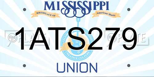 1ATS279 Mississippi License Plate