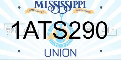 1ATS290 Mississippi License Plate