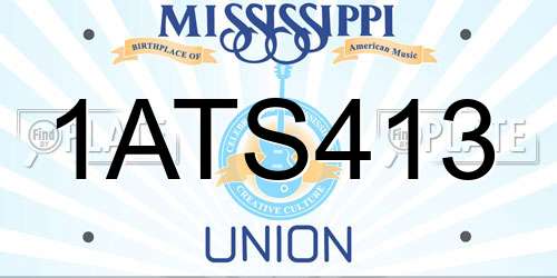 1ATS413 Mississippi License Plate