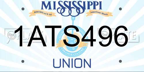1ATS496 Mississippi License Plate