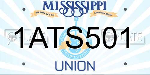 1ATS501 Mississippi License Plate