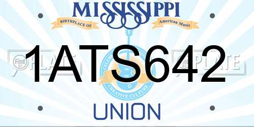 1ATS642 Mississippi License Plate