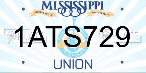 1ATS729 Mississippi License Plate